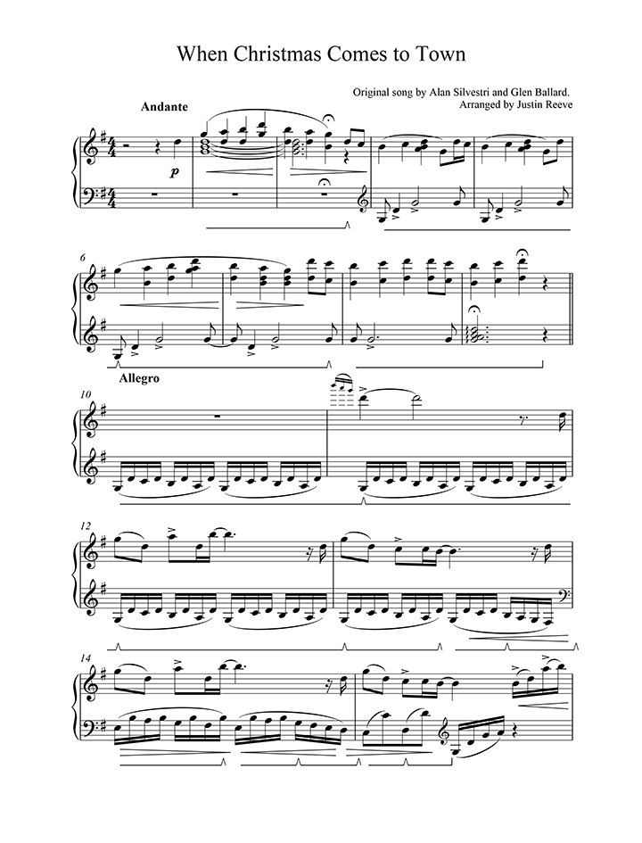 When Christmas Comes to Town Sheet Music