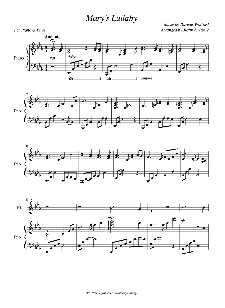 Mary's Lullaby Sheet Music